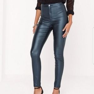 Vice High waisted coated skinny jeans